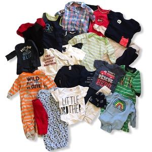 Lot of 23 baby boy items multi brand 0-6 months